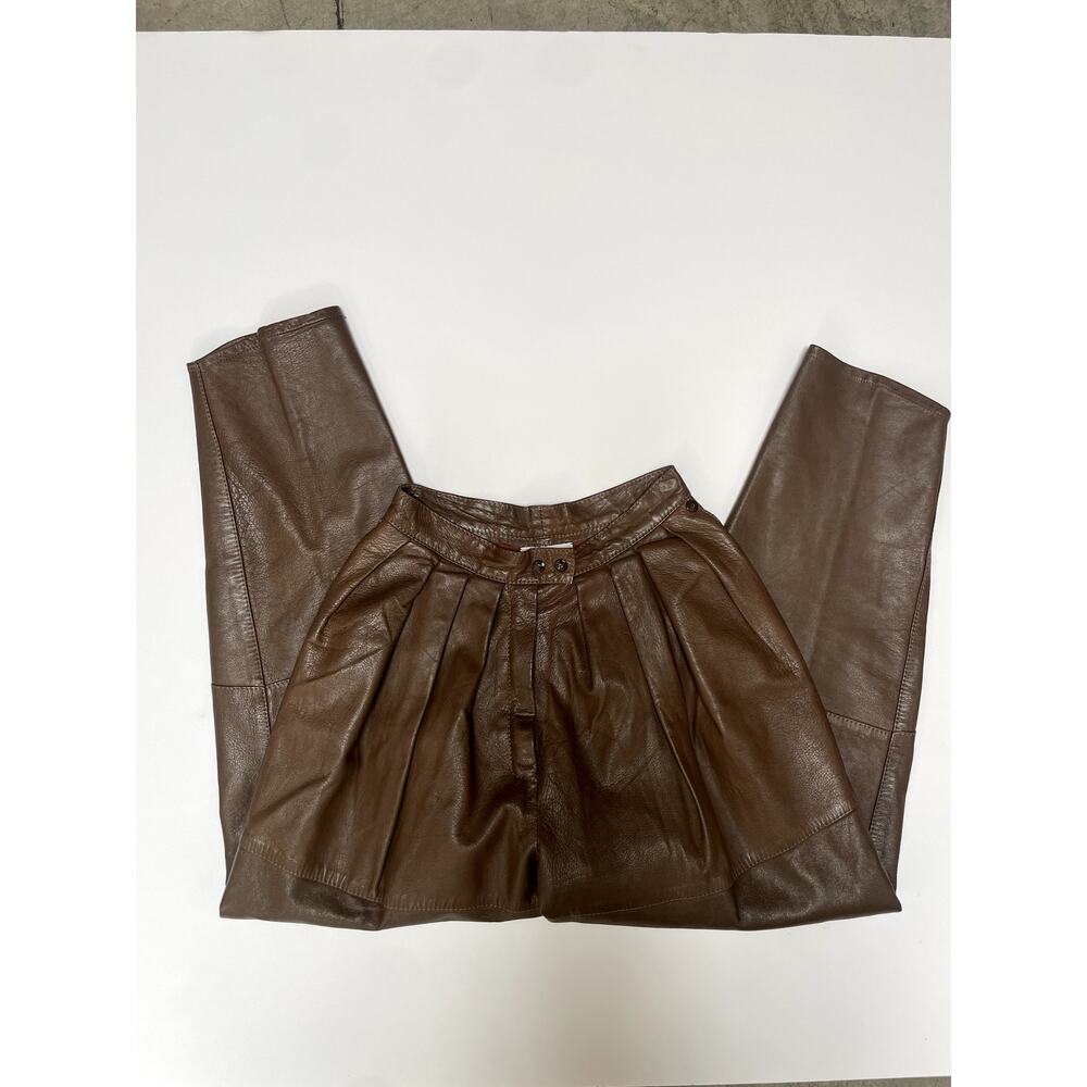 Cameresi Vintage Brown Leather Pants - Picture 9 of 10